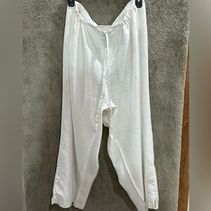 Avenue Cream Linen Pants